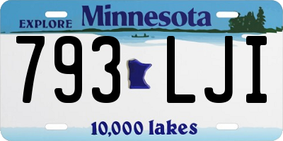 MN license plate 793LJI
