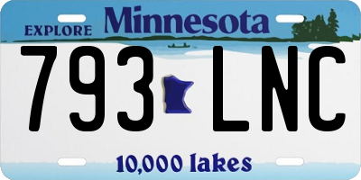 MN license plate 793LNC