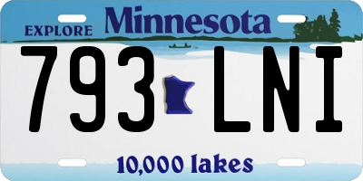 MN license plate 793LNI