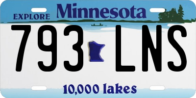 MN license plate 793LNS