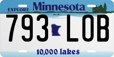 MN license plate 793LOB