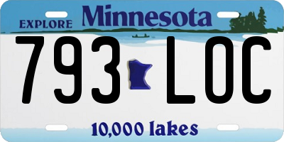 MN license plate 793LOC