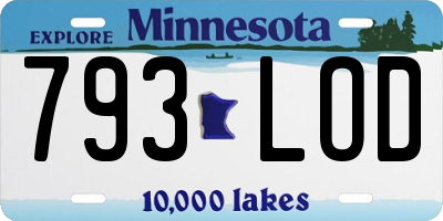 MN license plate 793LOD