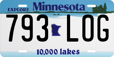MN license plate 793LOG