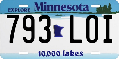 MN license plate 793LOI