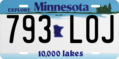 MN license plate 793LOJ