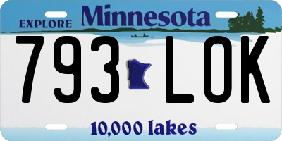 MN license plate 793LOK