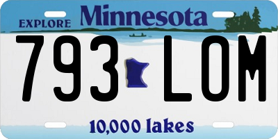MN license plate 793LOM