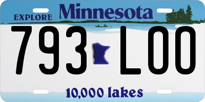 MN license plate 793LOO