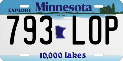MN license plate 793LOP