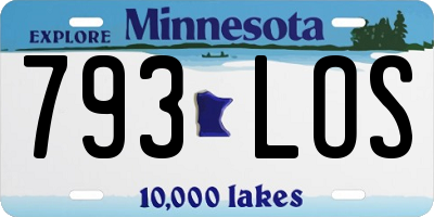 MN license plate 793LOS