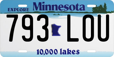 MN license plate 793LOU