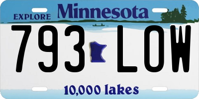 MN license plate 793LOW