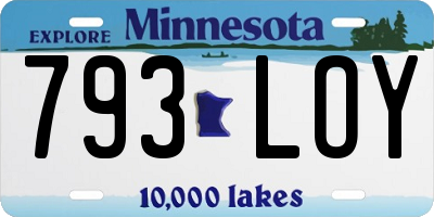 MN license plate 793LOY