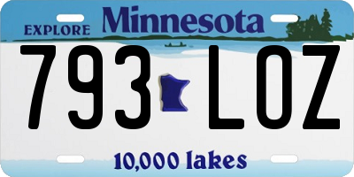 MN license plate 793LOZ