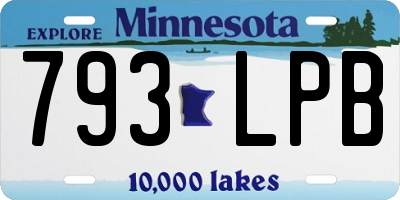 MN license plate 793LPB