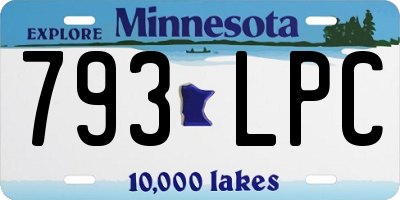 MN license plate 793LPC
