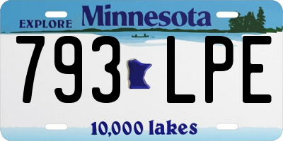 MN license plate 793LPE