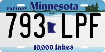 MN license plate 793LPF