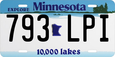 MN license plate 793LPI