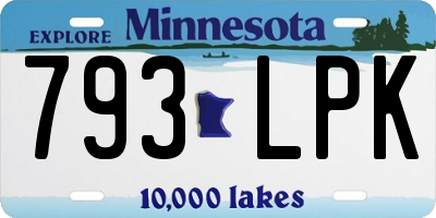 MN license plate 793LPK
