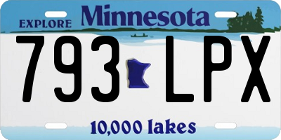 MN license plate 793LPX