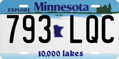 MN license plate 793LQC