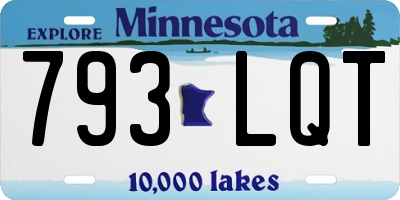 MN license plate 793LQT