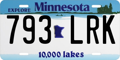 MN license plate 793LRK