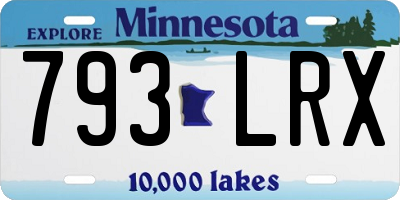 MN license plate 793LRX