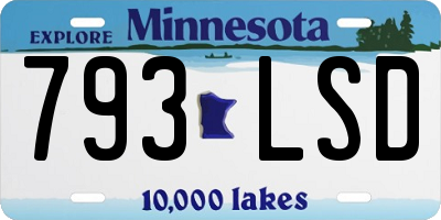MN license plate 793LSD