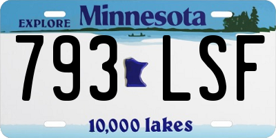 MN license plate 793LSF