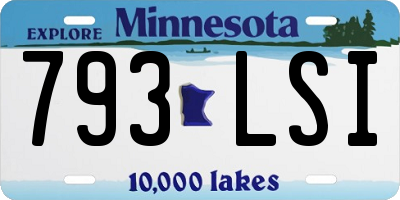 MN license plate 793LSI