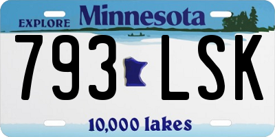 MN license plate 793LSK