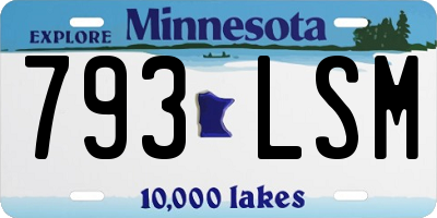 MN license plate 793LSM