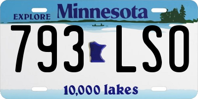 MN license plate 793LSO