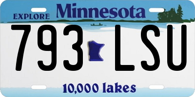 MN license plate 793LSU