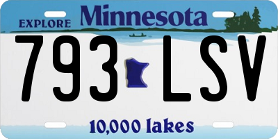 MN license plate 793LSV