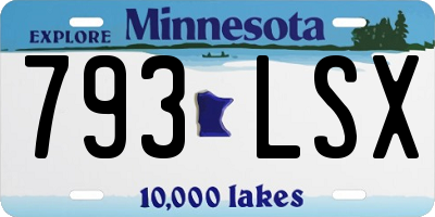 MN license plate 793LSX