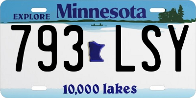 MN license plate 793LSY