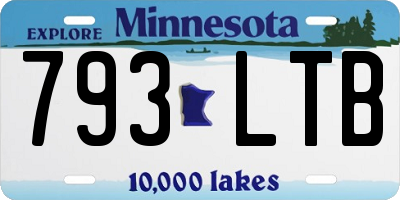MN license plate 793LTB