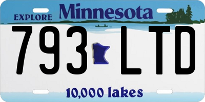 MN license plate 793LTD