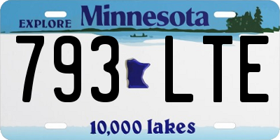 MN license plate 793LTE