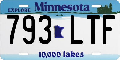 MN license plate 793LTF