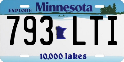 MN license plate 793LTI