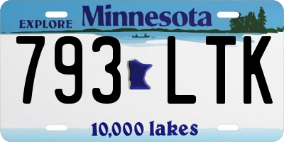 MN license plate 793LTK