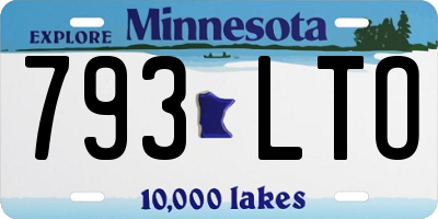 MN license plate 793LTO