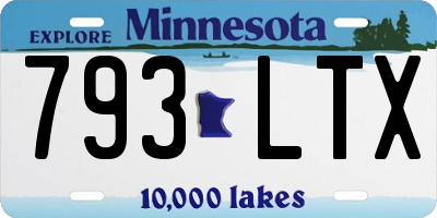 MN license plate 793LTX