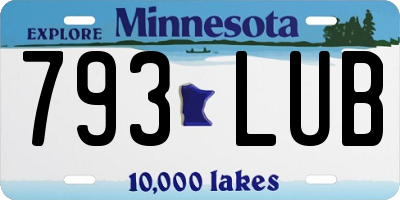 MN license plate 793LUB