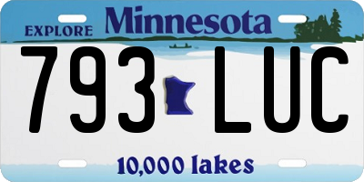 MN license plate 793LUC